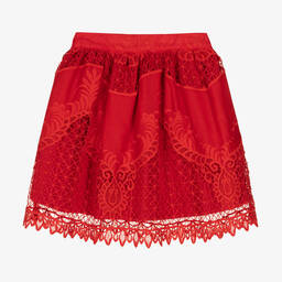 Patachou-Красная юбка с кружевом | Childrensalon Outlet