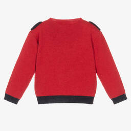 Patachou-Girls Red & Navy Blue Cardigan | Childrensalon Outlet