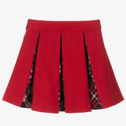 Patachou-Girls Red Pleated Skirt | Childrensalon Outlet