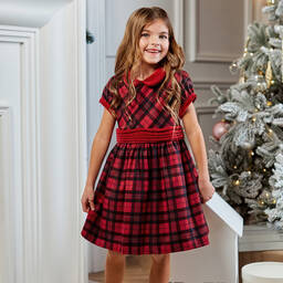 Patachou-Girls Red Tartan Dress | Childrensalon Outlet