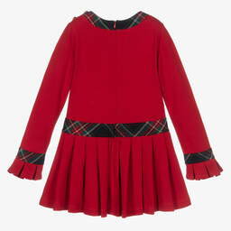 Patachou-Girls Red Tartan Skirt Dress  | Childrensalon Outlet