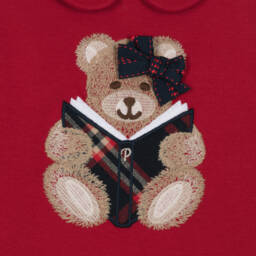 Patachou-Girls Red Tartan Teddy Dress | Childrensalon Outlet