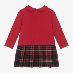 Patachou-Girls Red Tartan Teddy Dress | Childrensalon Outlet
