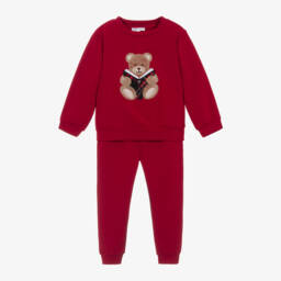 Patachou-Girls Red Teddy Bear Jogger Set | Childrensalon Outlet