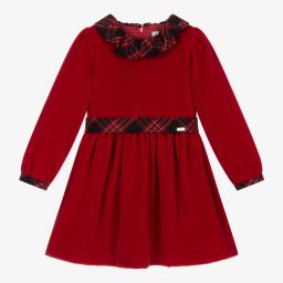 Patachou-Girls Red Velvet Dress  | Childrensalon Outlet
