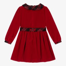 Patachou-Girls Red Velvet Dress  | Childrensalon Outlet