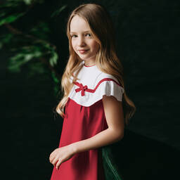 Patachou-Girls Red & White Dress | Childrensalon Outlet