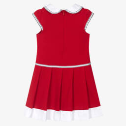 Patachou-Girls Scarlet Piqué Collar Dress | Childrensalon Outlet
