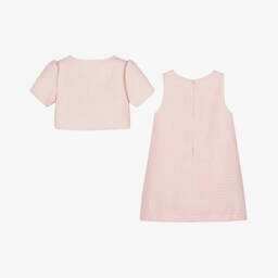 Patachou-Girls Soft Blush Tweed Ensemble | Childrensalon Outlet