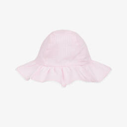 Patachou-Girls Soft Pink Bow Sun Hat | Childrensalon Outlet