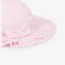 Patachou-Girls Soft Pink Bow Sun Hat | Childrensalon Outlet
