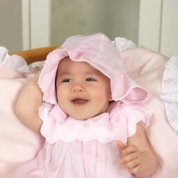 Patachou-Girls Soft Pink Bow Sun Hat | Childrensalon Outlet