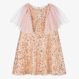 Patachou-Girls Sparkling Pink Tulle Gown | Childrensalon Outlet