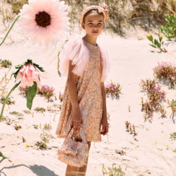 Patachou-Girls Sparkling Pink Tulle Gown | Childrensalon Outlet