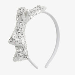Patachou-Girls Sparkling Silver Sequin Headband | Childrensalon Outlet