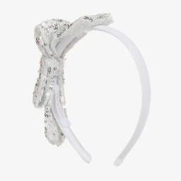 Patachou-Girls Sparkling Silver Sequin Headband | Childrensalon Outlet