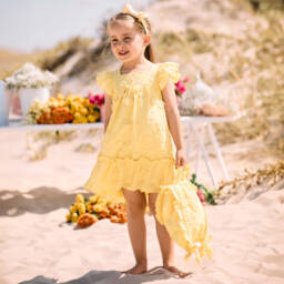 Patachou-فستان قطني مزهر للبنات | Childrensalon Outlet