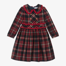 Patachou-Girls Tartan Long Sleeve Dress | Childrensalon Outlet
