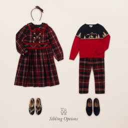 Patachou-Girls Tartan Long Sleeve Dress | Childrensalon Outlet