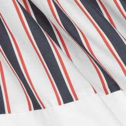 Patachou-Girls White & Blue Cotton Dress | Childrensalon Outlet