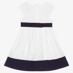 Patachou-Girls White & Blue Dress | Childrensalon Outlet