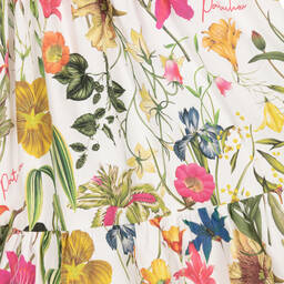 Patachou-Girls White Botanical Cotton Dress | Childrensalon Outlet