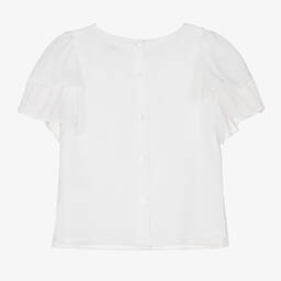 Patachou-Girls White Chiffon Blouse | Childrensalon Outlet