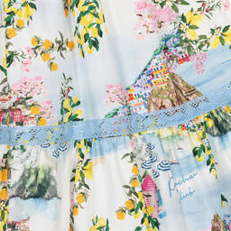 Patachou-فستان شاطئ قطن بوبلين لون أبيض | Childrensalon Outlet