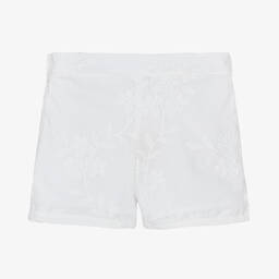 Patachou-Girls White Cotton Embroidered Shorts | Childrensalon Outlet