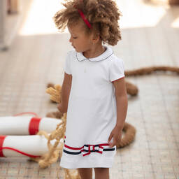 Patachou-Белое платье из хлопкового джерси | Childrensalon Outlet