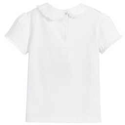Patachou-Girls White Cotton T-Shirt | Childrensalon Outlet