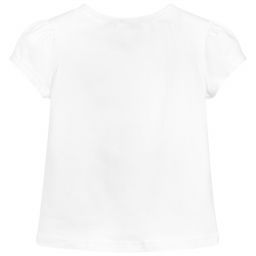 Patachou-Girls White Cotton T-Shirt | Childrensalon Outlet