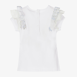 باتاشو-Girls White Cotton T-Shirt | Childrensalon Outlet