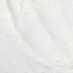 Patachou-فستان قطن ودانتيل مطرز لون أبيض | Childrensalon Outlet