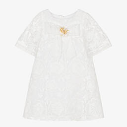 Patachou-فستان تول مطرز لون أبيض | Childrensalon Outlet
