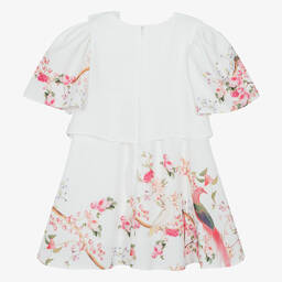 Patachou-Girls White Floral Crêpe Dress | Childrensalon Outlet