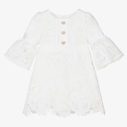 Patachou-Girls White Lace Dress  | Childrensalon Outlet