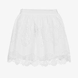 Patachou-Girls White Lace Skirt | Childrensalon Outlet