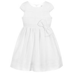 Patachou-Girls White Linen Dress | Childrensalon Outlet