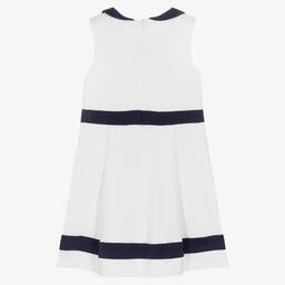 Patachou-Бело-синее хлопковое платье | Childrensalon Outlet