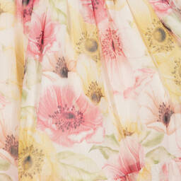 Patachou-فستان شيفون لون زهري وأبيض بطبعة ورود | Childrensalon Outlet