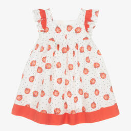 Patachou-Girls White & Red Ladybird Print Dress | Childrensalon Outlet