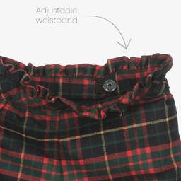 Patachou-Girls White & Red Tartan Shorts Set | Childrensalon Outlet