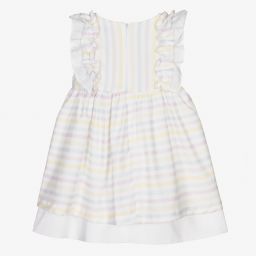 Patachou-Girls White Striped Dress | Childrensalon Outlet