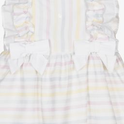 Patachou-Girls White Striped Dress | Childrensalon Outlet