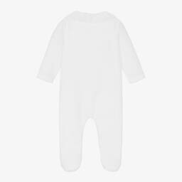 Patachou-Girls White Velour Babygrow | Childrensalon Outlet
