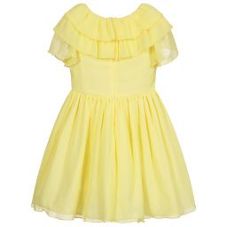 Patachou-Girls Yellow Chiffon Dress | Childrensalon Outlet