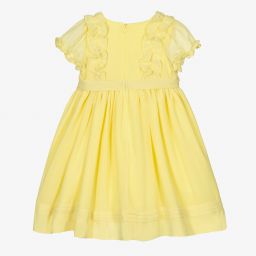 Patachou-Girls Yellow Chiffon Dress | Childrensalon Outlet
