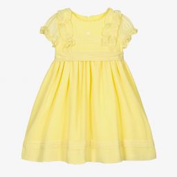 Patachou-Girls Yellow Chiffon Dress | Childrensalon Outlet
