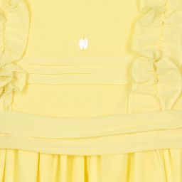 Patachou-Girls Yellow Chiffon Dress | Childrensalon Outlet